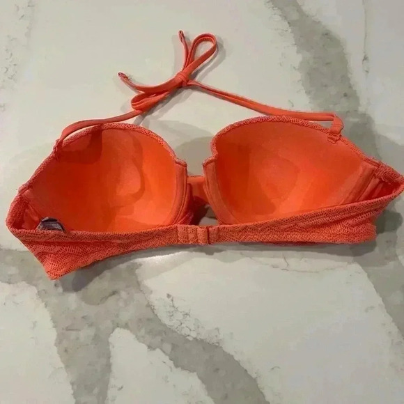 Aerie Audrey Padded Push Up Underwire Bandeau Swim Bikini Top Crochet Womens 36C - Picture 4 of 6